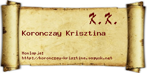 Koronczay Krisztina névjegykártya